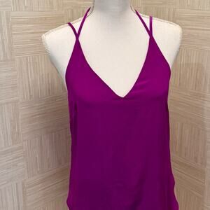 Amanda Uprichard 100% Silk Halter Top - S/P- Purple Orchid
